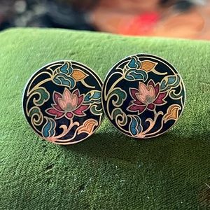 Vintage cloisonné stud earrings